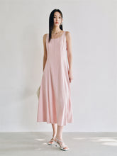 Women's Pink Square-Neck A-Line Sleeveless Dress